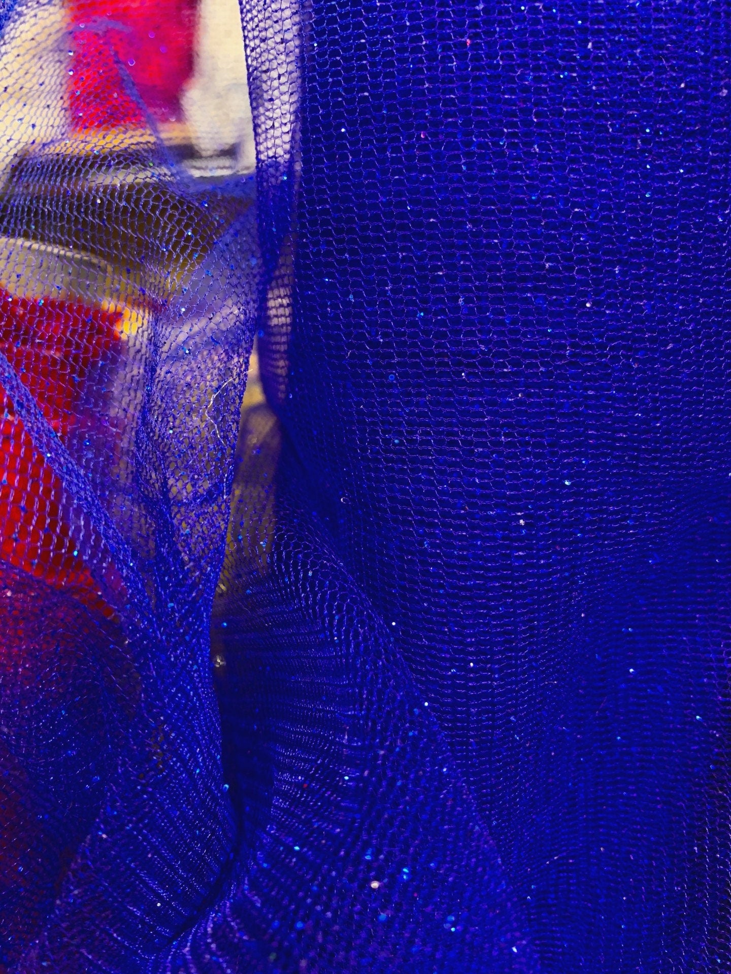 ROYAL BLUE Sparkle Glitter Tulle Decoration Event Fabric (60 in.) Sold By The Yard