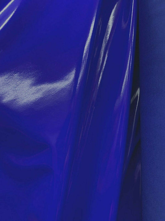 ROYAL BLUE Shiny Glossy PVC Pleather Stretch Fabric (58 in.) Sold By The Yard