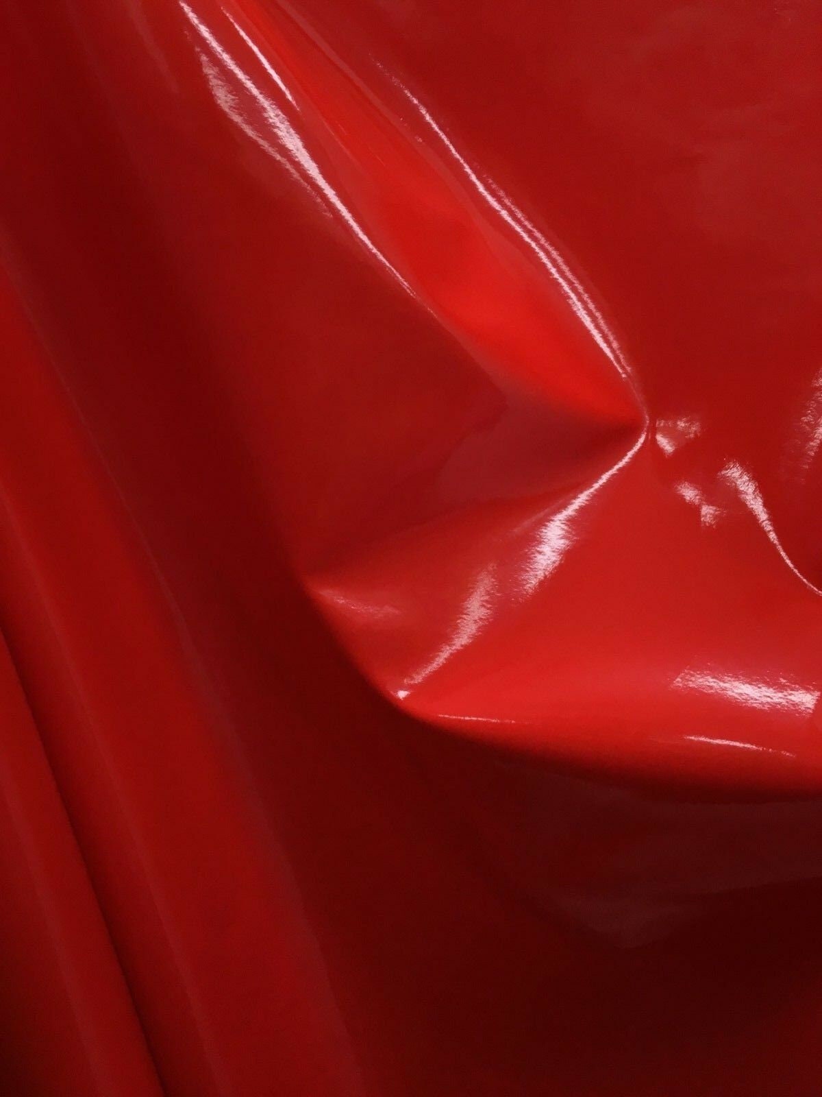 RED Shiny Glossy PVC Pleather Stretch Fabric (58 in.) Sold By The Yard