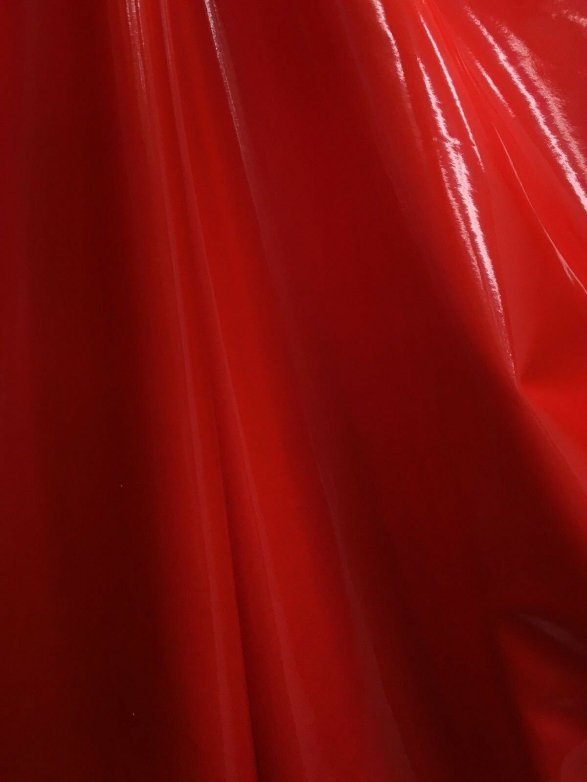 RED Shiny Glossy PVC Pleather Stretch Fabric (58 in.) Sold By The Yard