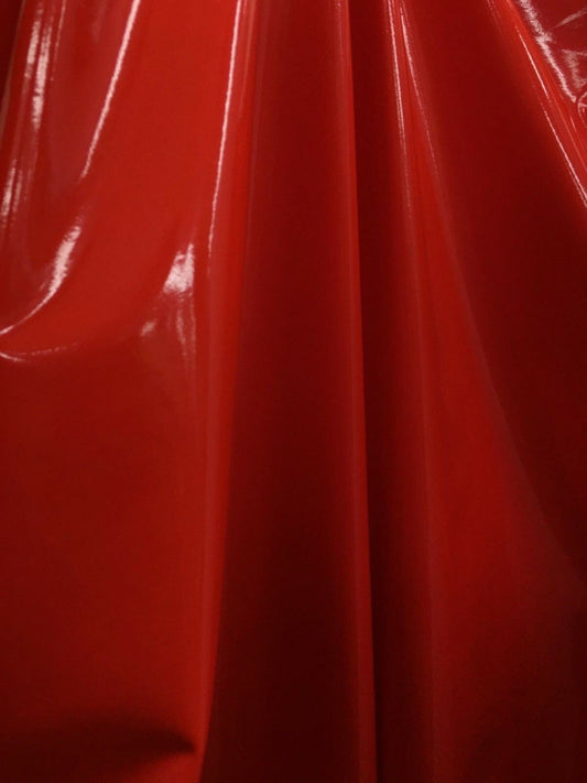 RED Shiny Glossy PVC Pleather Stretch Fabric (58 in.) Sold By The Yard