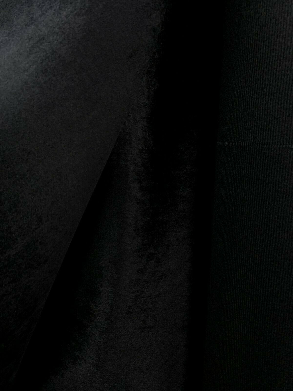 BLACK Soft Upholstery Drapery Velvet Fabric (56 in.) Sold By The Yard