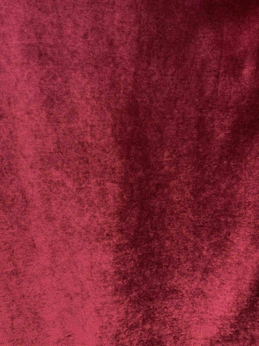 DEEP RED Soft Upholstery Drapery Velvet Fabric (56 in.) Sold By The Yard