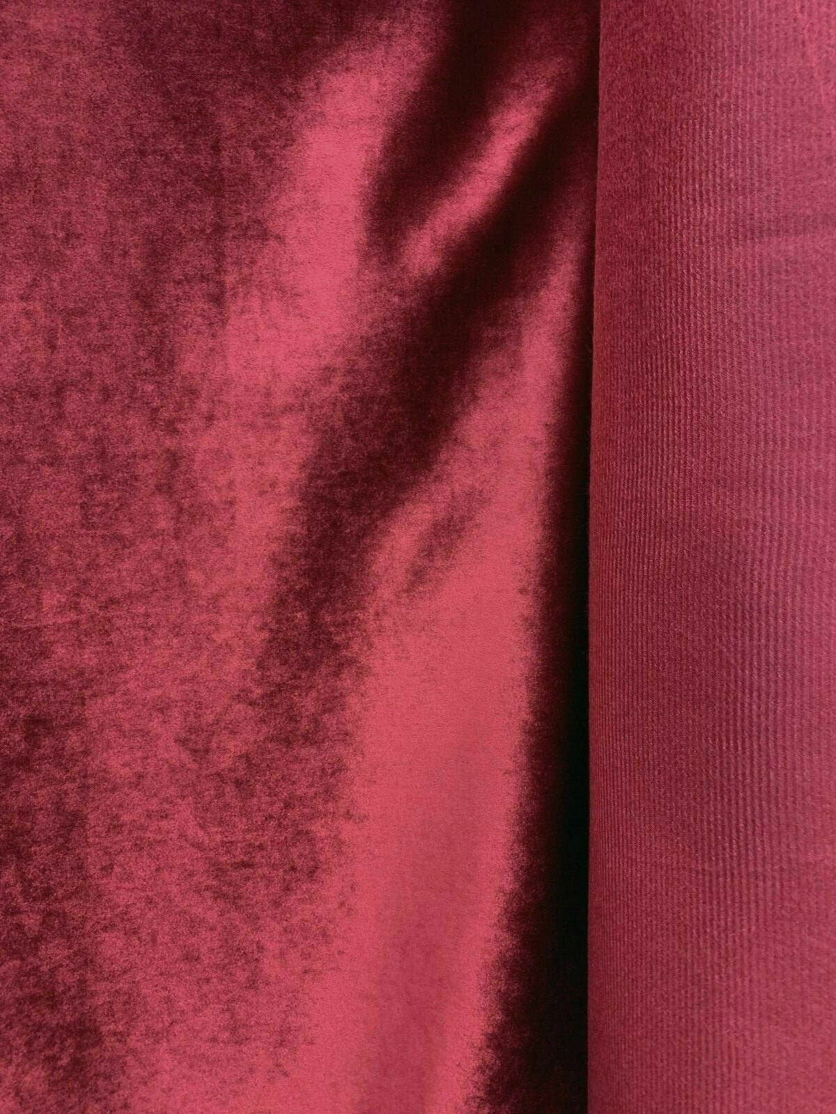 DEEP RED Soft Upholstery Drapery Velvet Fabric (56 in.) Sold By The Yard