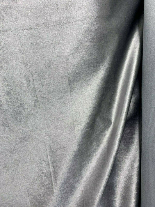 SPACE GRAY Soft Upholstery Drapery Velvet Fabric (56 in.) Sold By The Yard