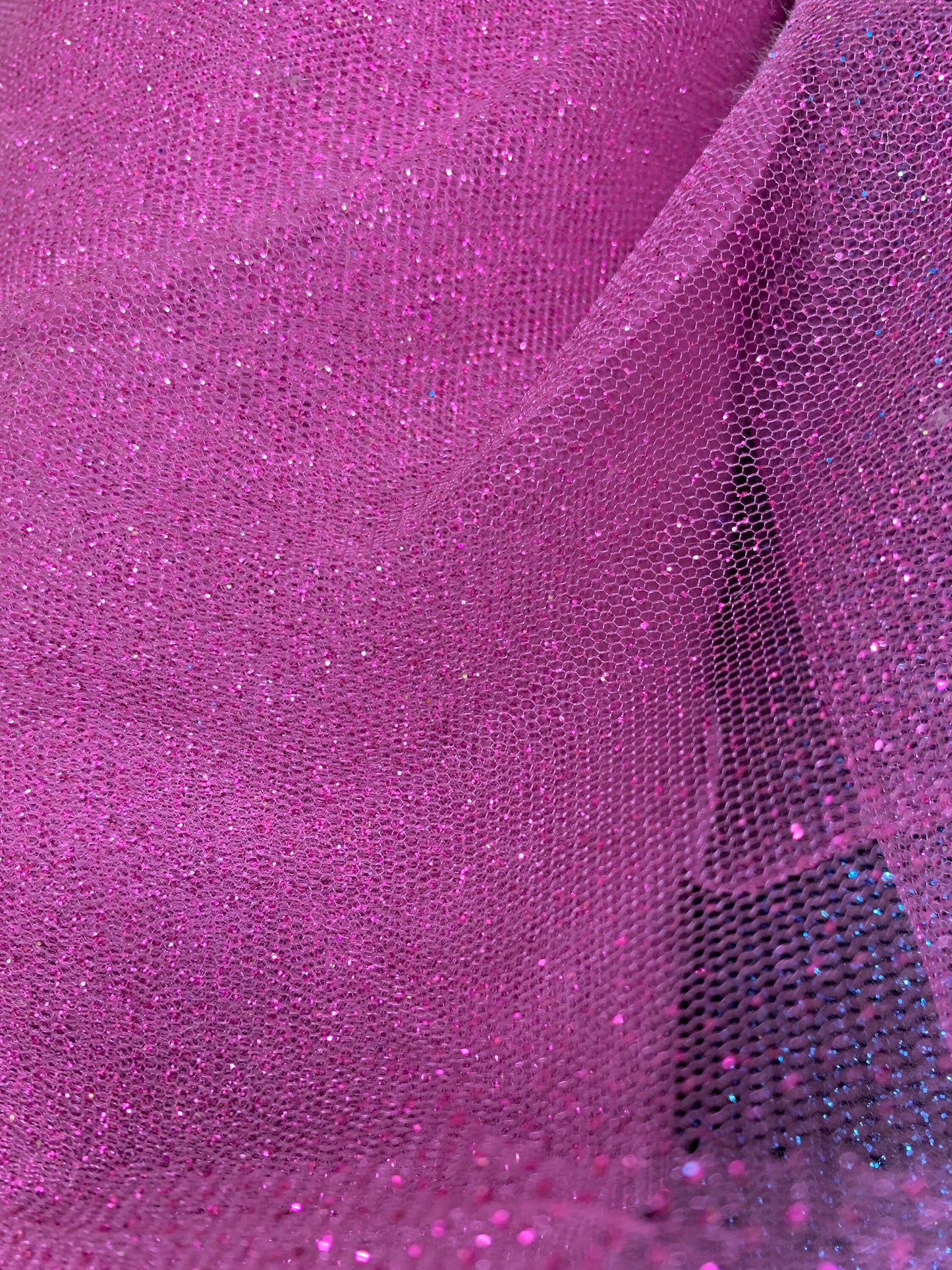 PINK Sparkle Glitter Tulle Decoration Event Fabric (60 in.) Sold By The Yard