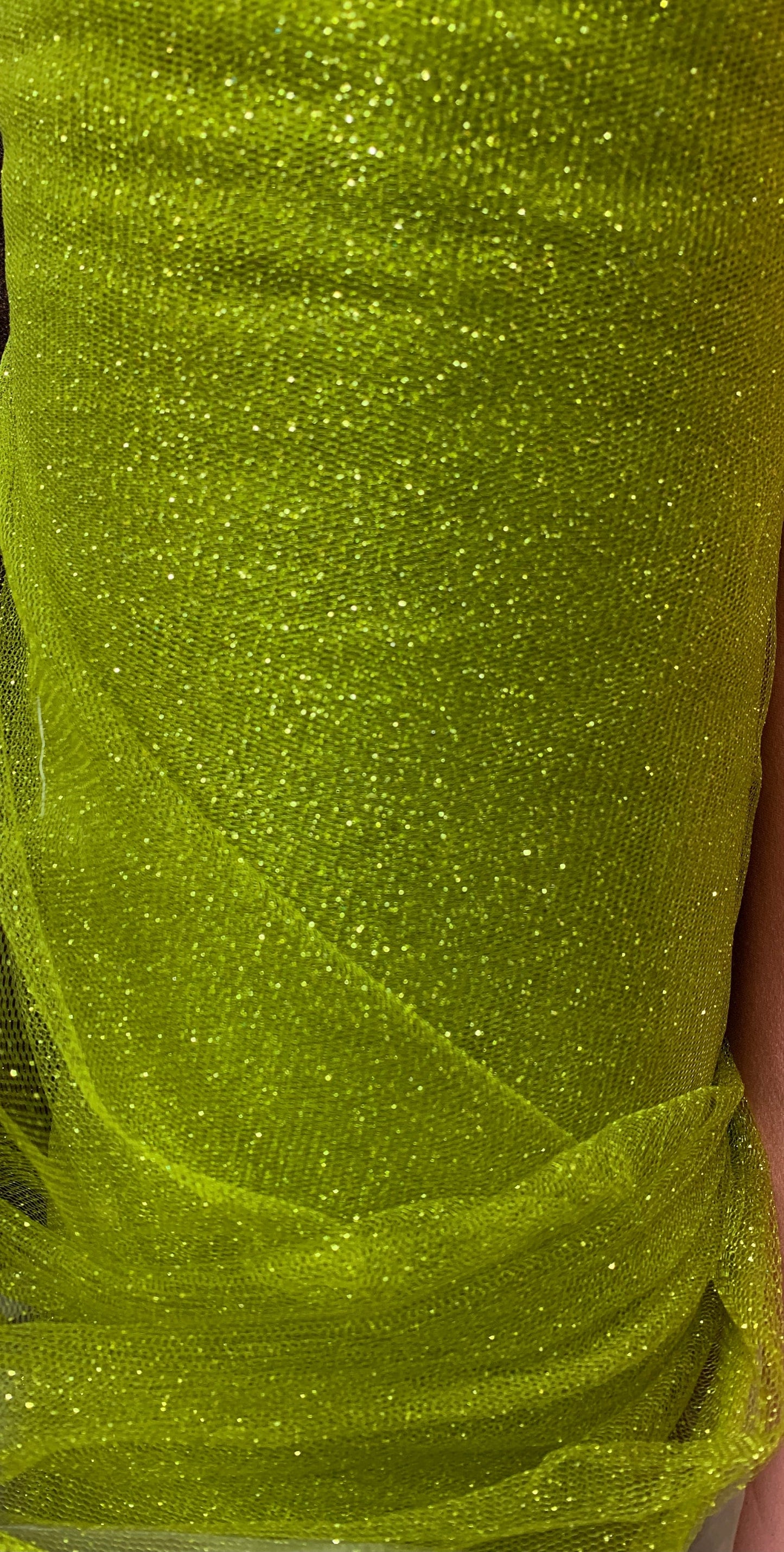 OLIVE GREEN Sparkle Glitter Tulle Decoration Event Fabric (60 in.) Sold By The Yard