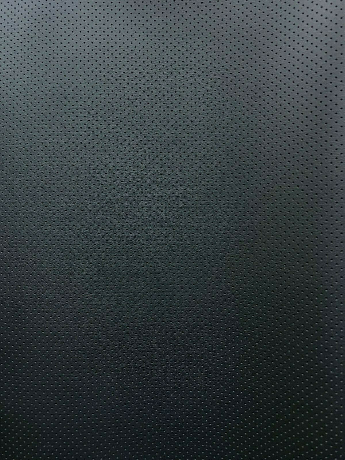 BLACK Perforated Faux Leather Vinyl Upholstery Fabric (55 in.) Sold By The Yard