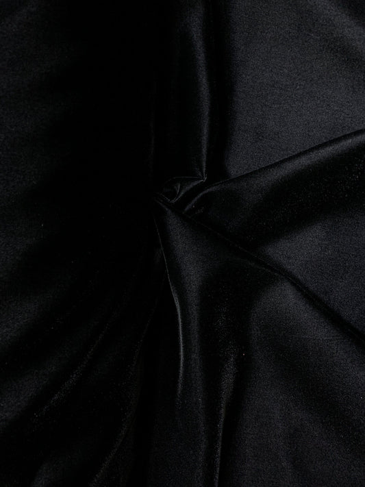 BLACK Solid 100% Polyester Micro Velvet Fabric (45 in.) Sold By The Yard