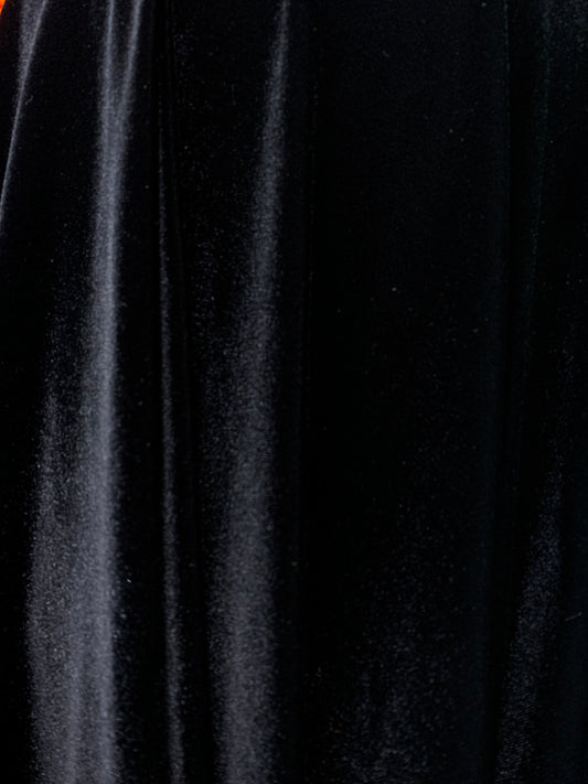 BLACK Polyester Stretch Velvet Fabric (60 in.) Sold By The Yard