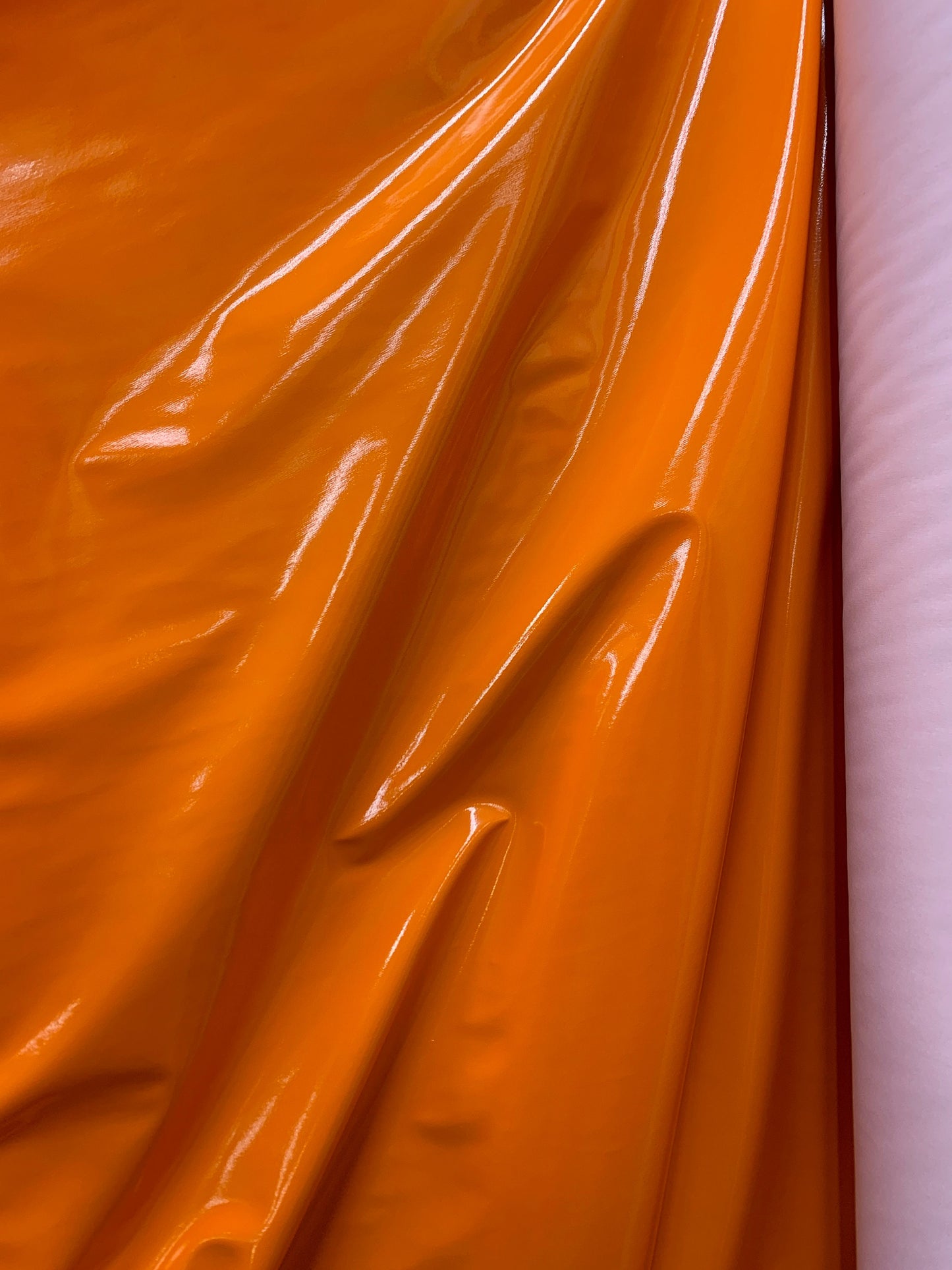 ORANGE Shiny Glossy PVC Pleather Stretch Fabric (58 in.) Sold By The Yard