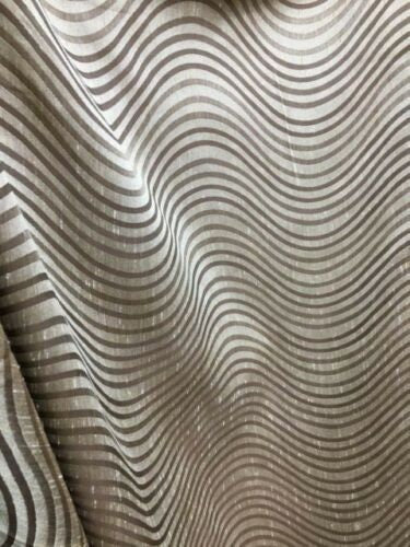 BROWN Wavy Brocade Upholstery Drapery Fabric (54 in.) Sold By The Yard