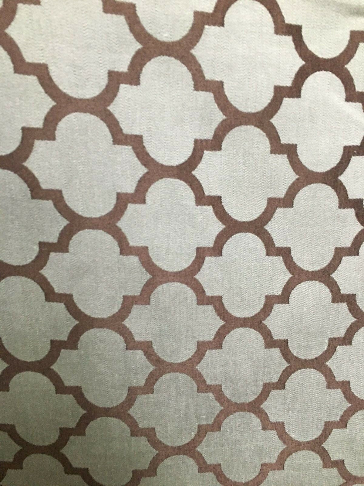 STONE BLUE BROWN Trellis Brocade Upholstery Drapery Fabric (54 in.) Sold By The Yard