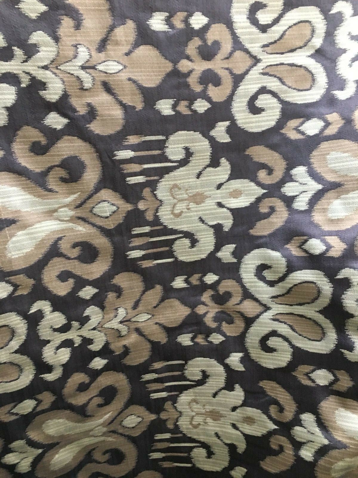 BROWN MULTICOLOR Brocade Upholstery Drapery Fabric (54 in.) Sold By The Yard