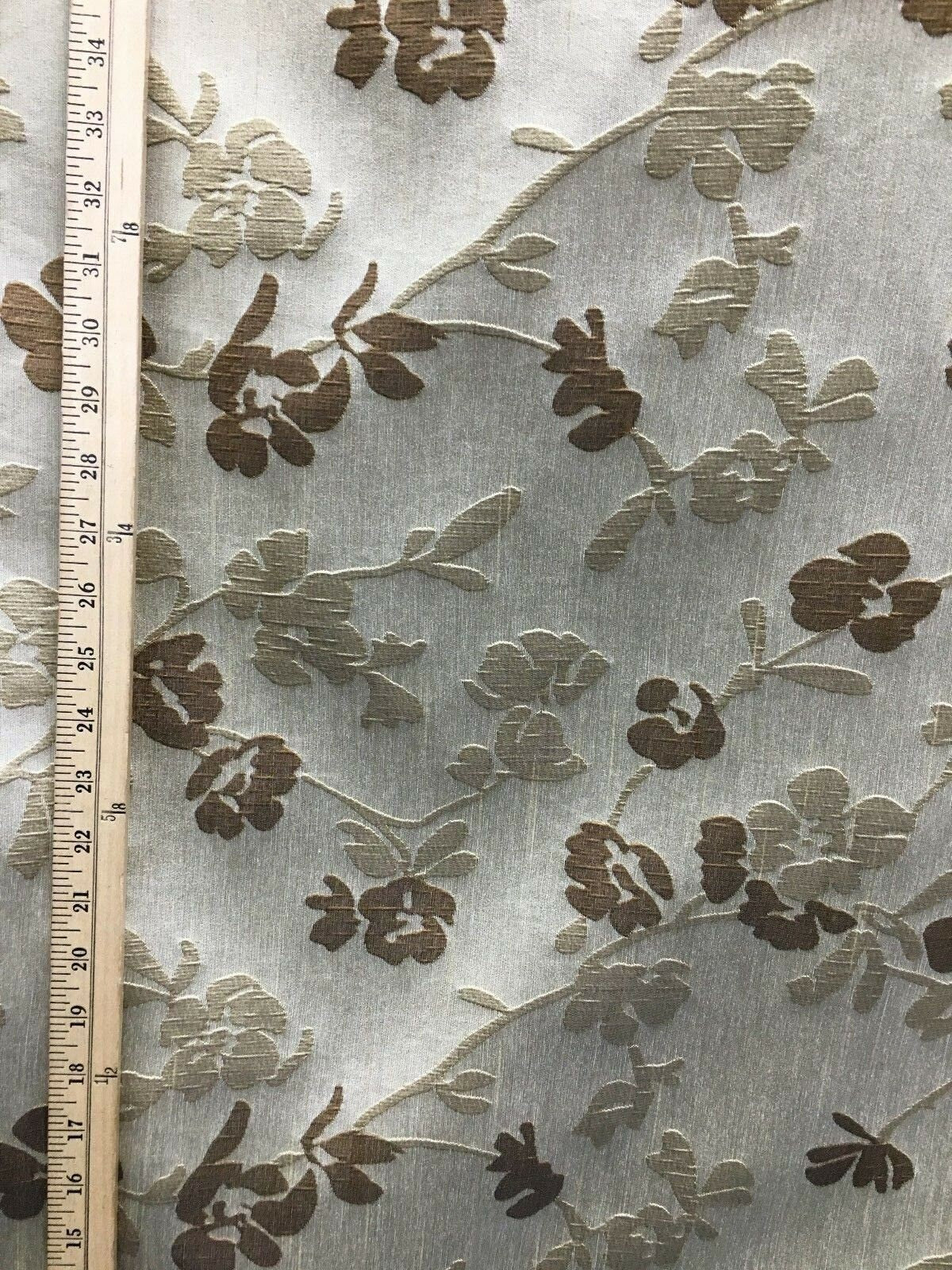 BROWN MULTICOLOR Floral Brocade Upholstery Drapery Fabric (54 in.) Sold By The Yard