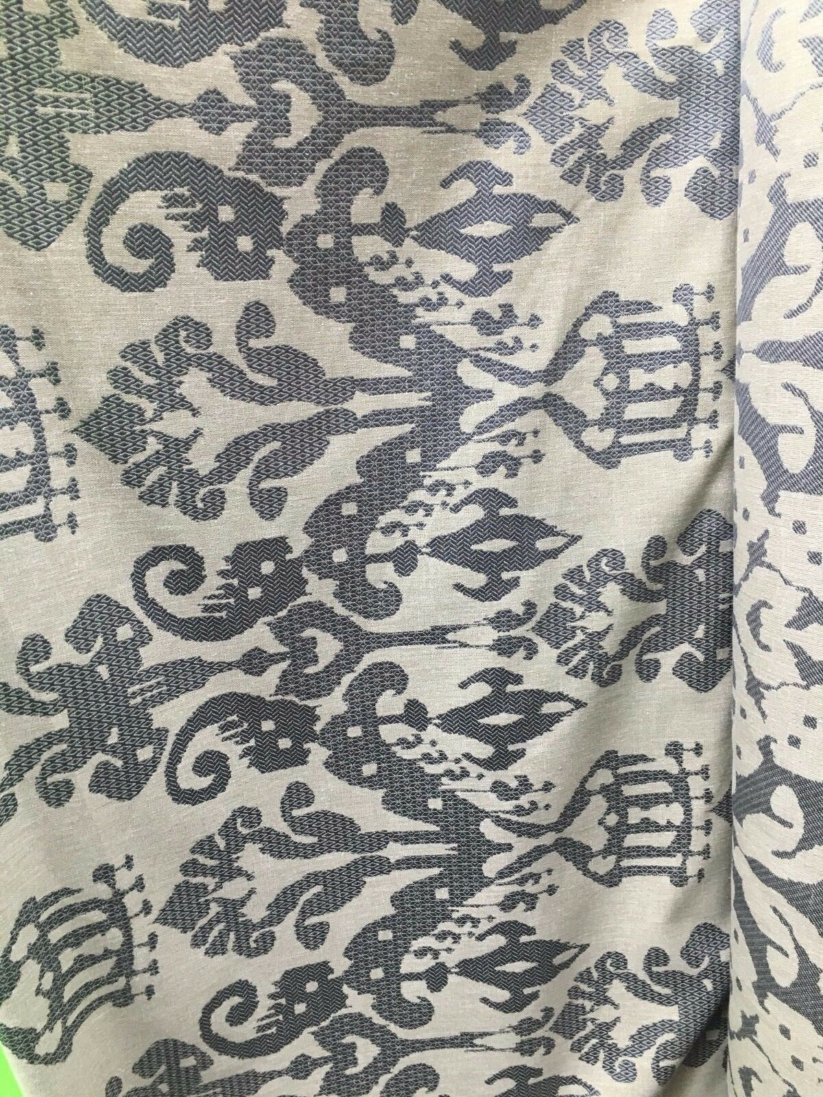 BEIGE GRAY Embroidered Upholstery Brocade Fabric (54 in.) Sold By The Yard