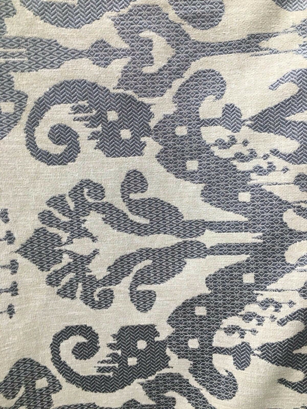 BEIGE GRAY Embroidered Upholstery Brocade Fabric (54 in.) Sold By The Yard