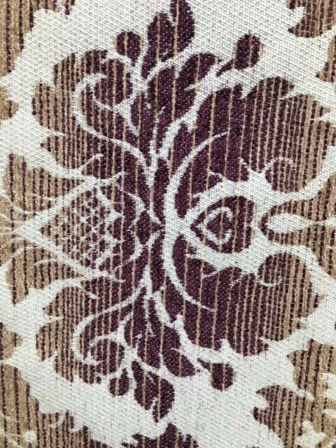 BEIGE MULTICOLOR Damask Chenille Upholstery Brocade Fabric (54 in.) Sold By The Yard