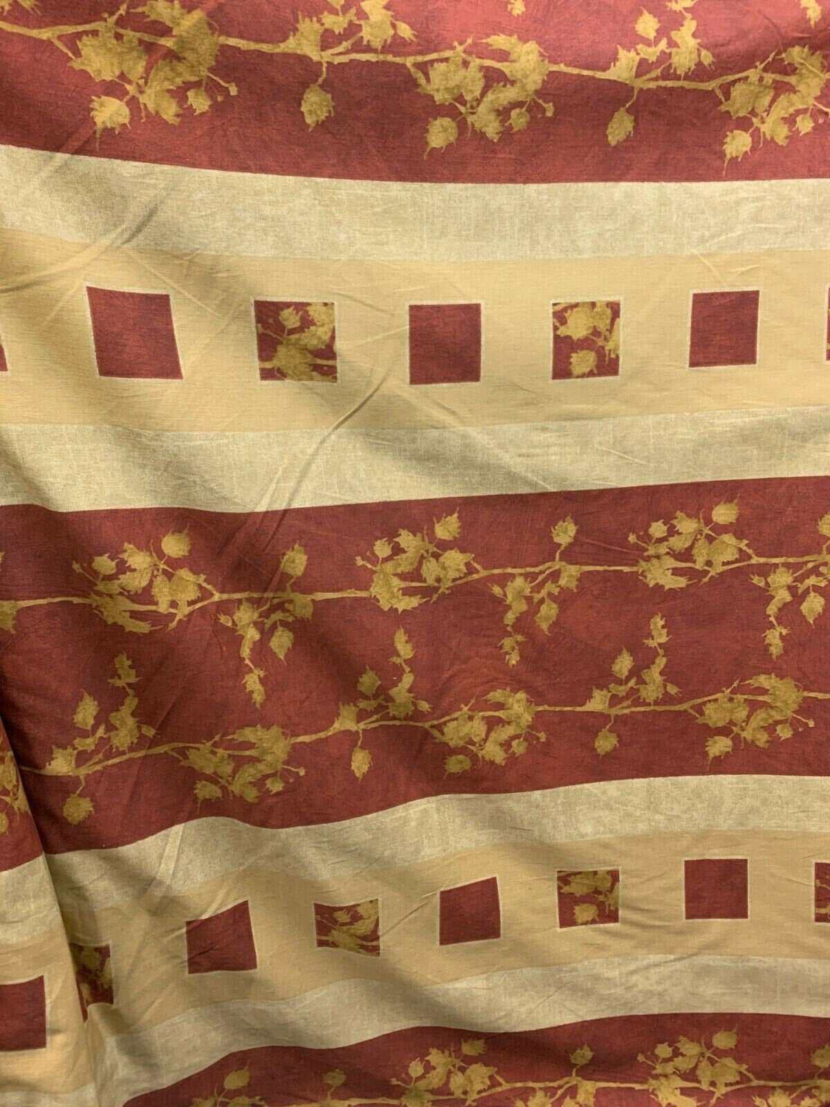 BURGUNDY MULTICOLOR Leaves Printed Cotton Upholstery Fabric (54 in.) Sold BTY