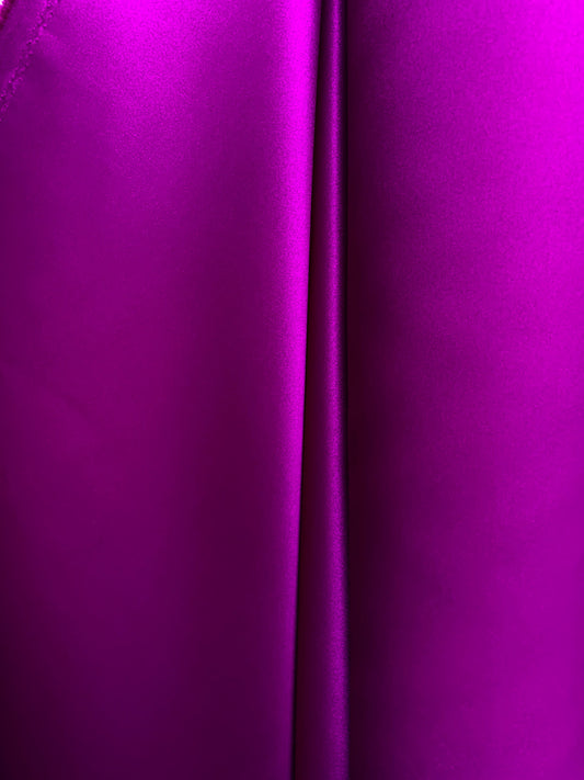 MAGENTA Solid 100% Polyester Mystique Satin Fabric (60 in.) Sold By The Yard