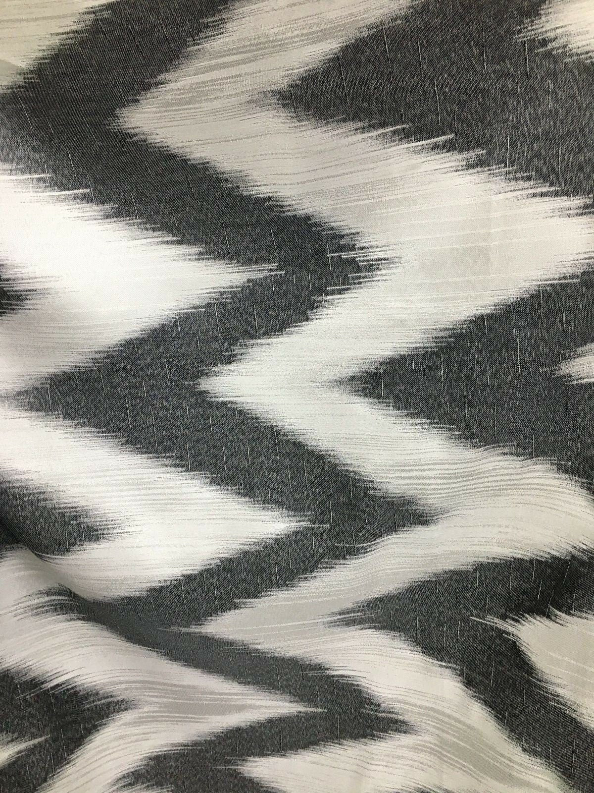 GREY BEIGE Chevron Zigzag Brocade Upholstery Drapery Fabric (60 in.) Sold By The Yard