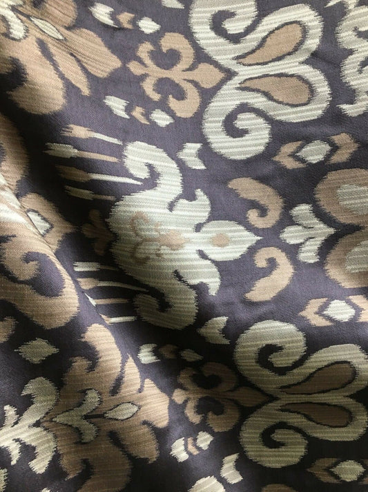 BROWN MULTICOLOR Brocade Upholstery Drapery Fabric (54 in.) Sold By The Yard