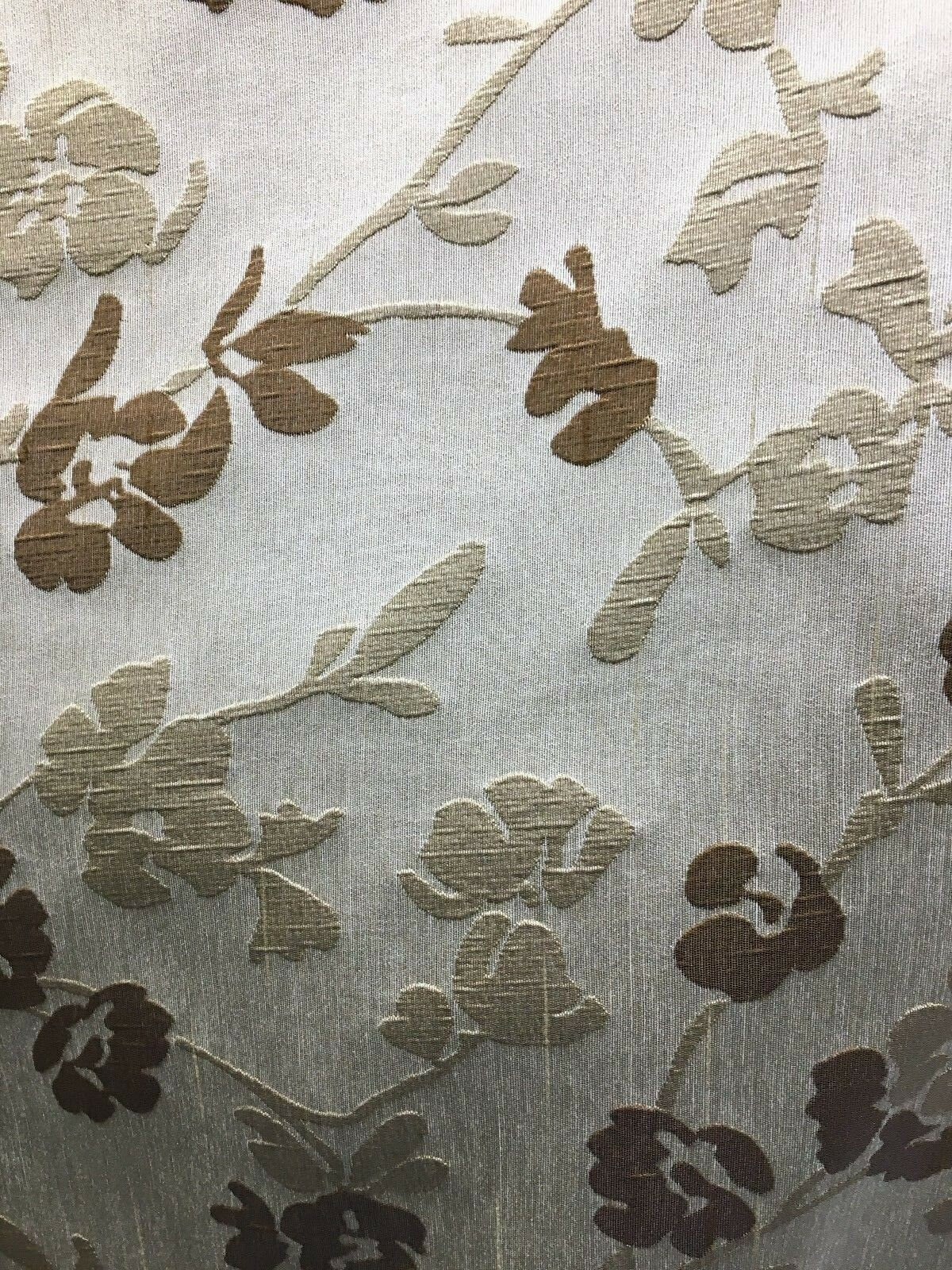 BROWN MULTICOLOR Floral Brocade Upholstery Drapery Fabric (54 in.) Sold By The Yard