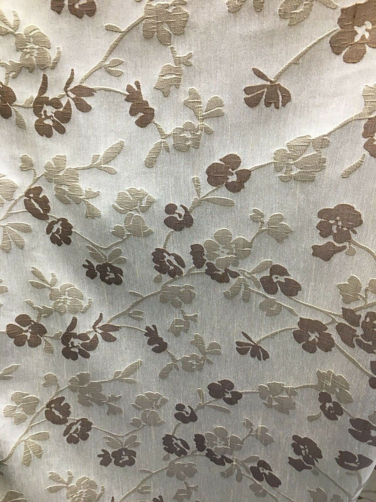 BROWN MULTICOLOR Floral Brocade Upholstery Drapery Fabric (54 in.) Sold By The Yard