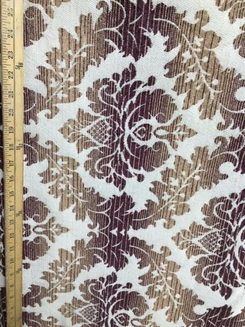 BEIGE MULTICOLOR Damask Chenille Upholstery Brocade Fabric (54 in.) Sold By The Yard