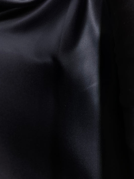 BLACK Solid 100% Polyester Mystique Satin Fabric (60 in.) Sold By The Yard