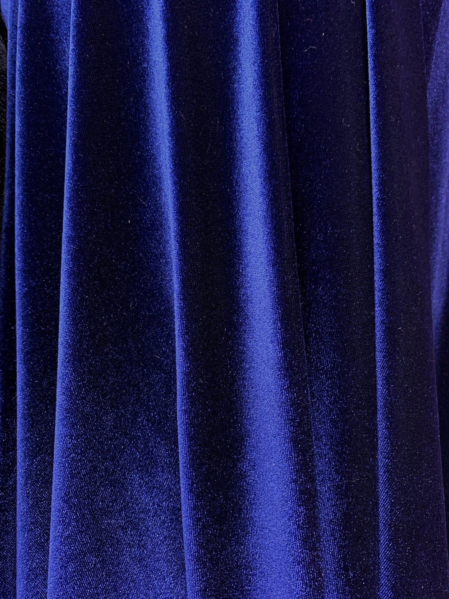 NAVY BLUE Polyester Stretch Velvet Fabric (60 in.) Sold By The Yard