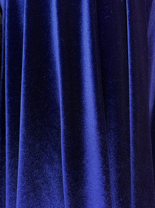 NAVY BLUE Polyester Stretch Velvet Fabric (60 in.) Sold By The Yard