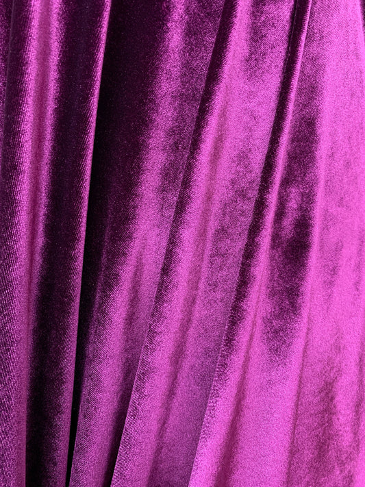 DARK ORCHID PURPLE Polyester Stretch Velvet Fabric (60 in.) Sold By The Yard