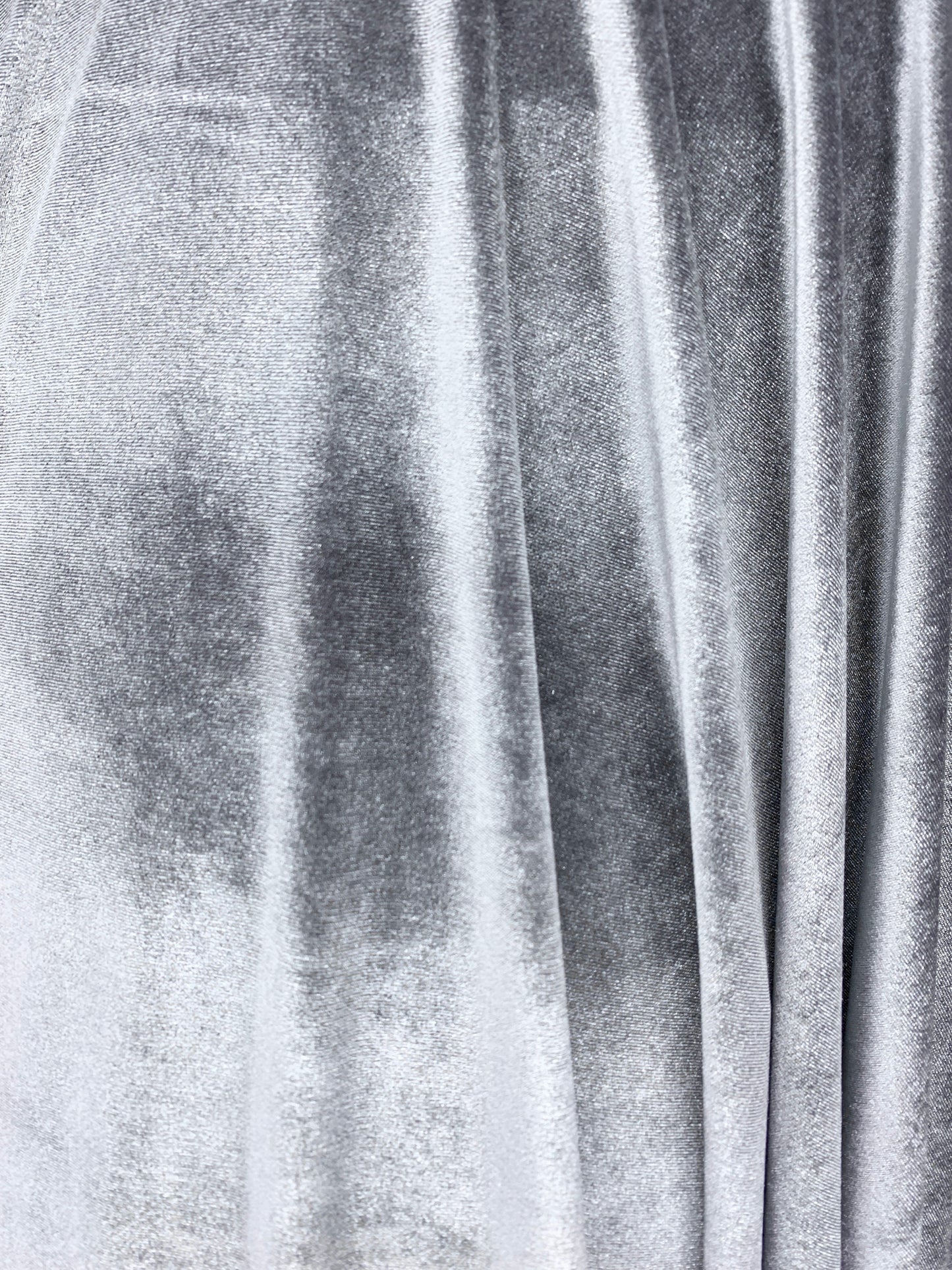 GRAY Polyester Stretch Velvet Fabric (60 in.) Sold By The Yard