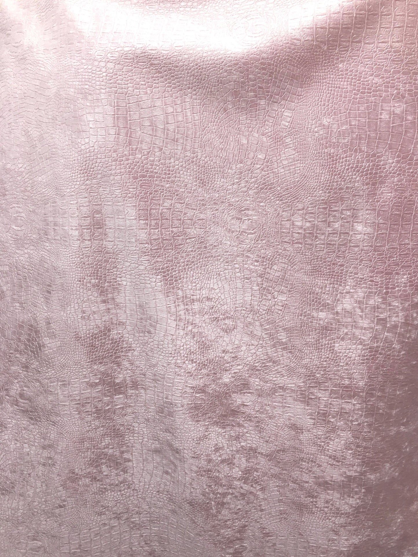 LIGHT PINK Alligator Crocodile Embossed Chenille Velvet Fabric (56 in.) Sold By The Yard