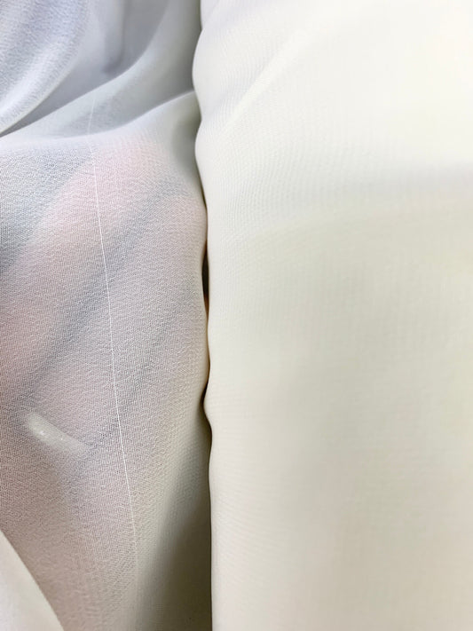 IVORY Sheer Solid Polyester Chiffon Fabric (60 in.) Sold By The Yard