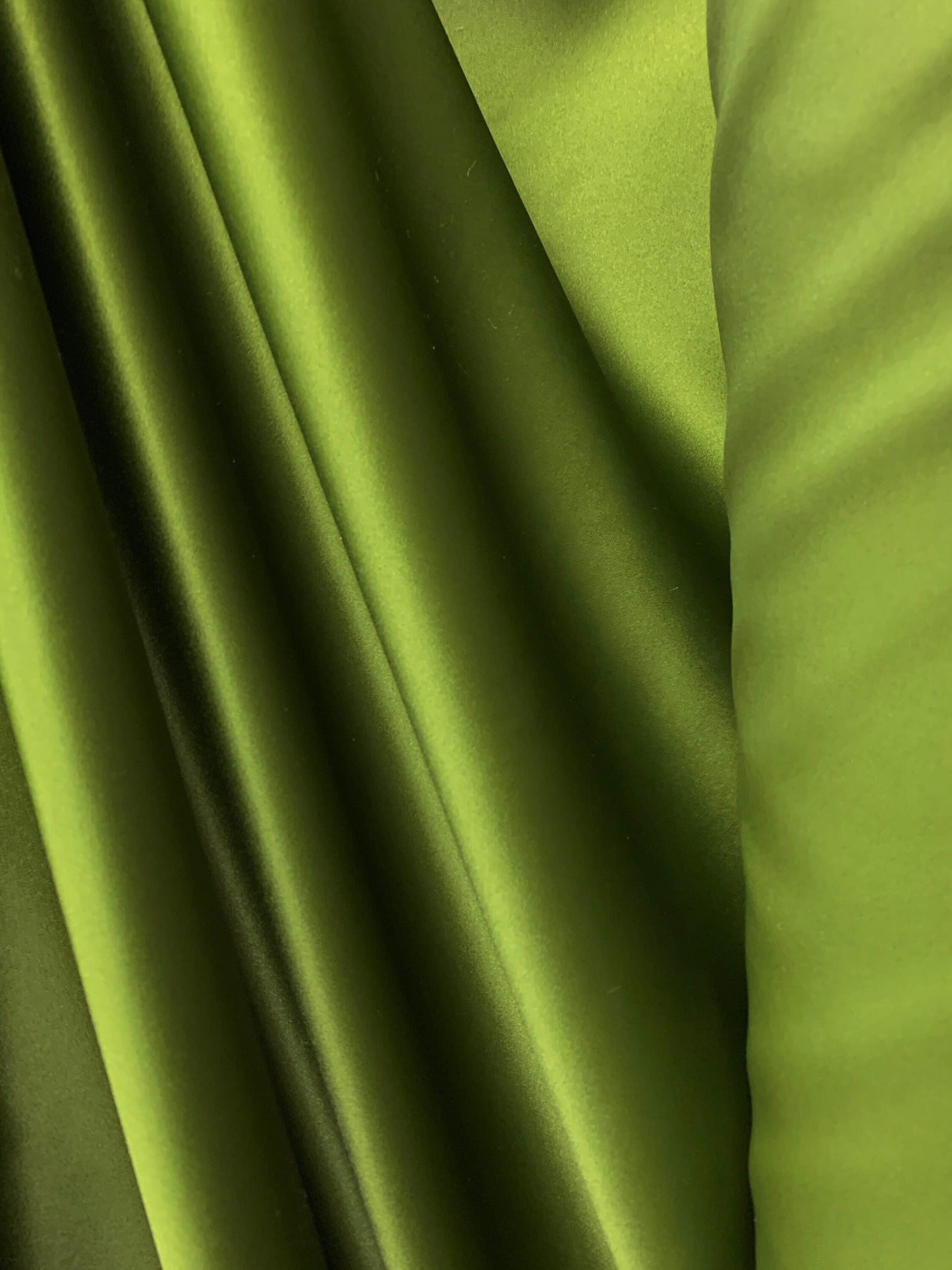 OLIVE GREEN Solid 100% Polyester Mystique Satin Fabric (60 in.) Sold By The Yard