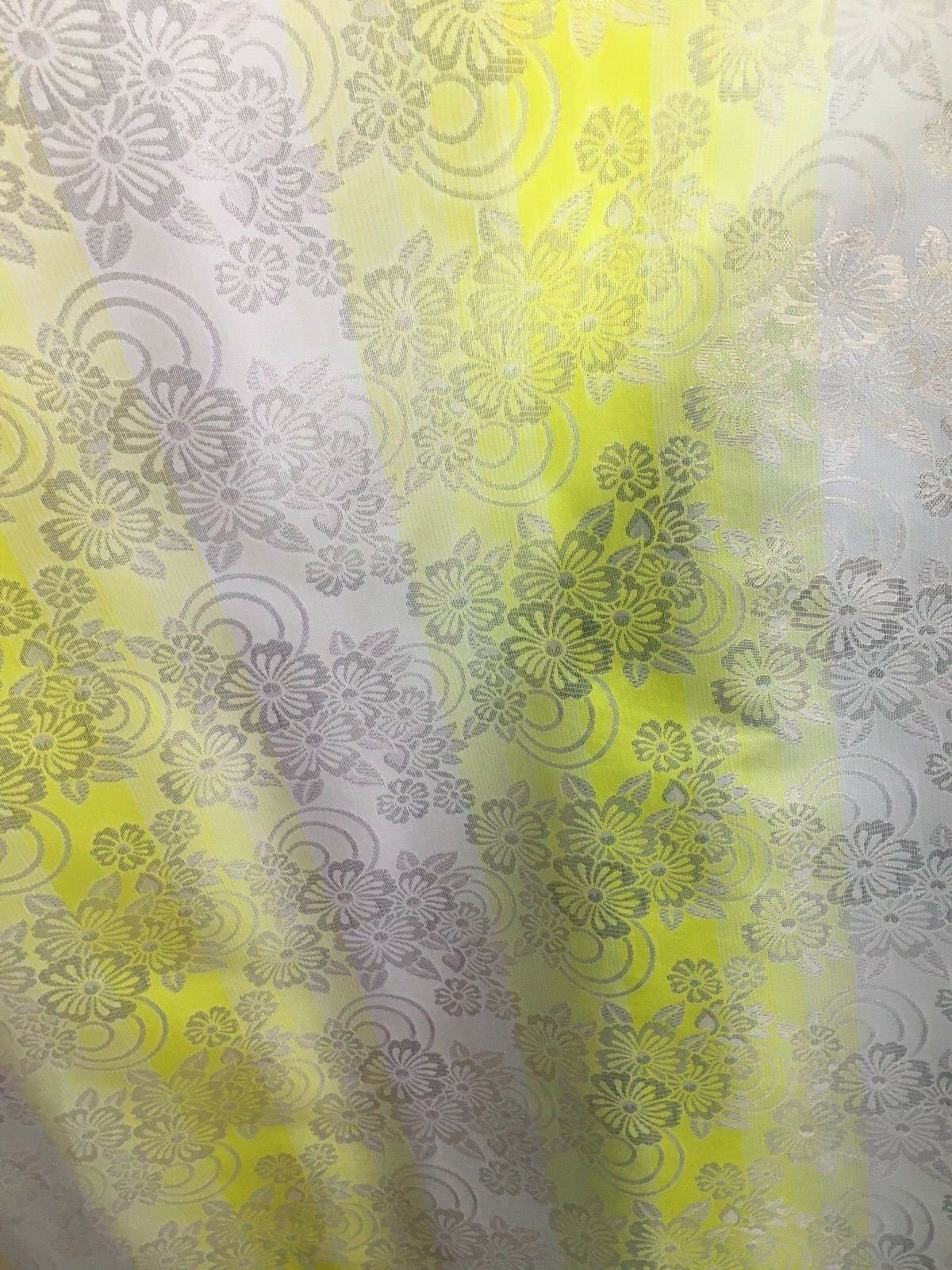 YELLOW IVORY GOLD Metallic Floral Brocade Fabric (60 in.) Sold By The Yard