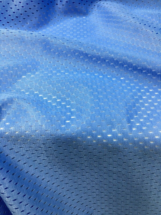 LIGHT BLUE Polyester Small Hole Athletic Sports Mesh Fabric (60 in.) Sold By The Yard