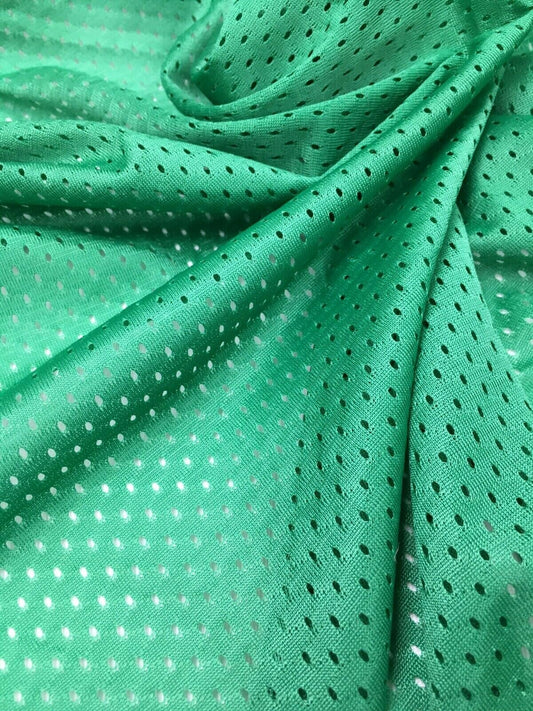 GREEN Polyester Small Hole Athletic Sports Mesh Fabric (60 in.) Sold By The Yard