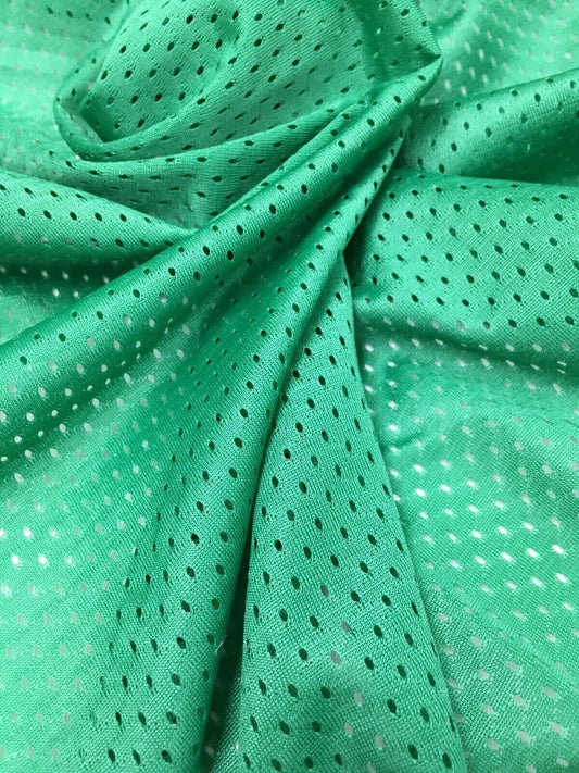 GREEN Polyester Small Hole Athletic Sports Mesh Fabric (60 in.) Sold By The Yard