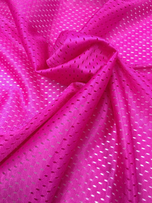 FUCHSIA PINK Polyester Small Hole Athletic Sports Mesh Fabric (60 in.) Sold BTY