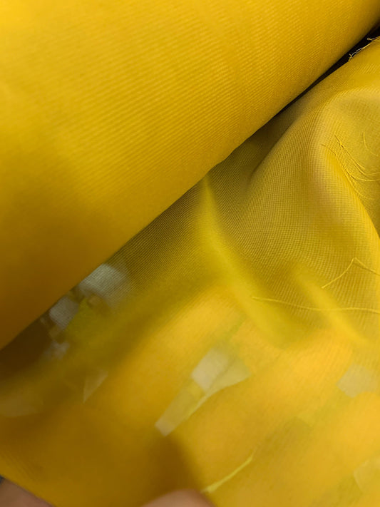 MUSTARD GOLD Sheer Solid Polyester Chiffon Fabric (60 in.) Sold By The Yard