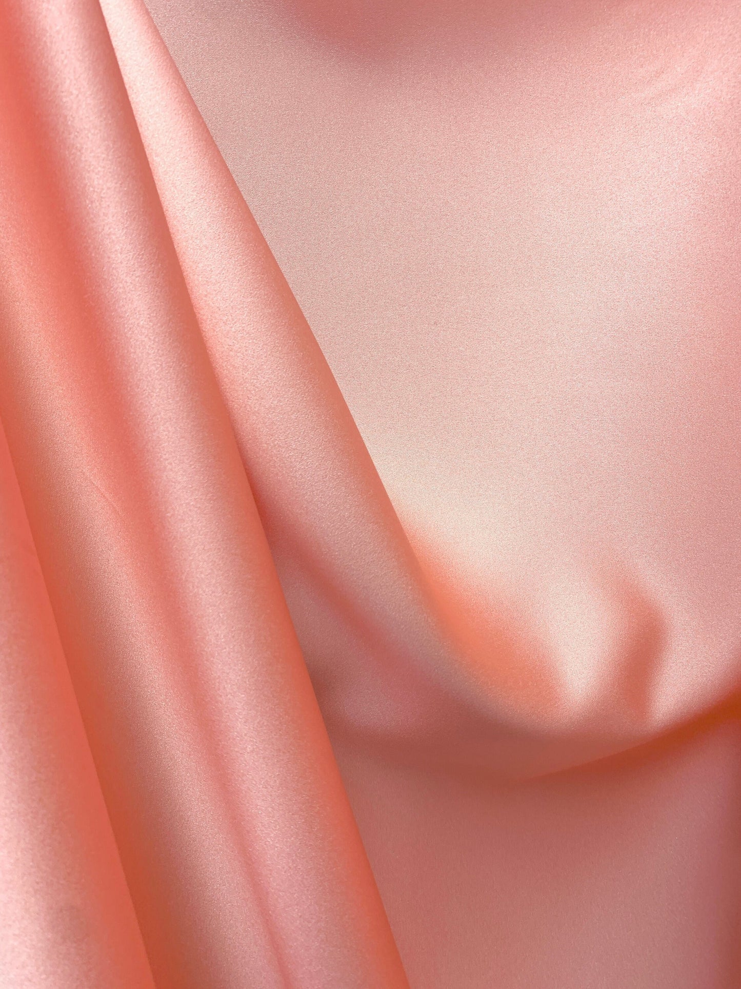 PEACH PINK Solid 100% Polyester Mystique Satin Fabric (60 in.) Sold By The Yard