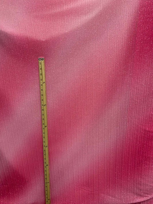 PINK Pleated Sparkle Polyester Stretch Fabric (60 in.) Sold By The Yard