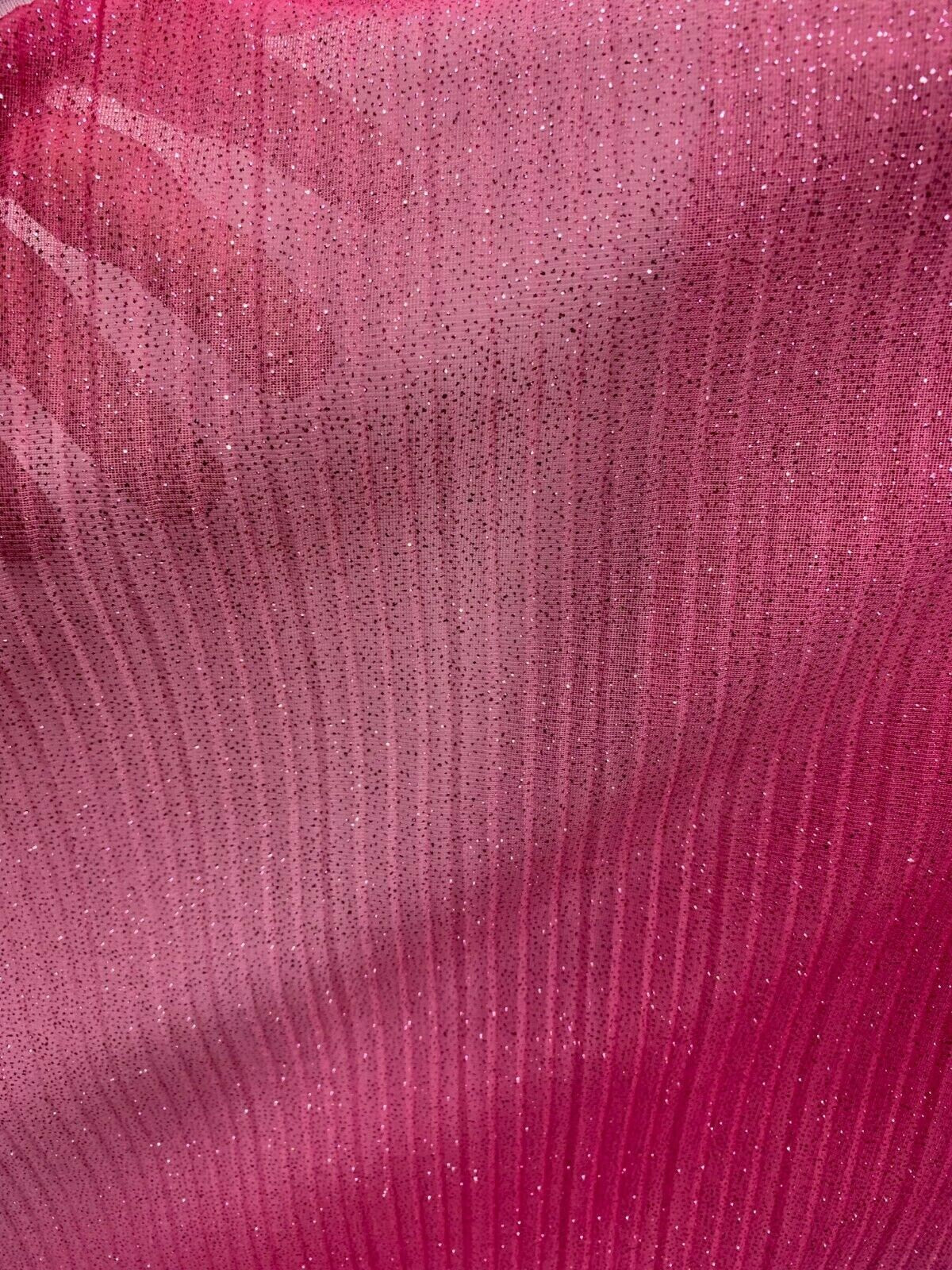 PINK Pleated Sparkle Polyester Stretch Fabric (60 in.) Sold By The Yard