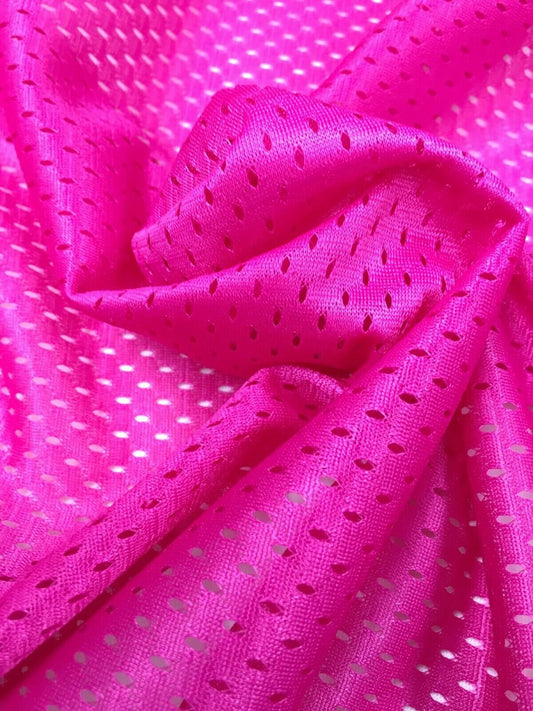 FUCHSIA PINK Polyester Small Hole Athletic Sports Mesh Fabric (60 in.) Sold BTY