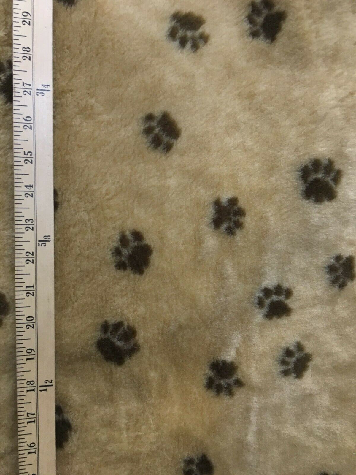 BEIGE BROWN Dog Paw Short Faux Fake Fur Fabric (58 in.) Sold By The Yard