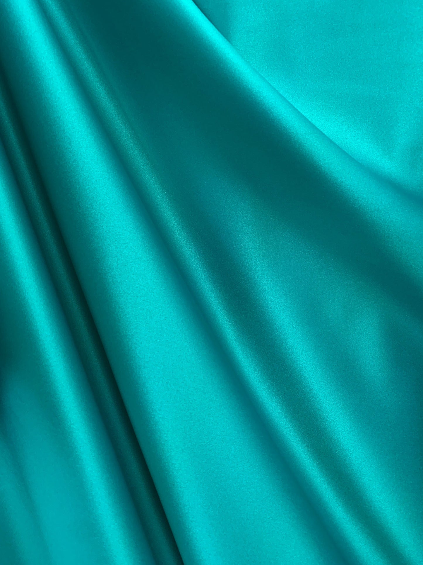 TEAL BLUE Solid 100% Polyester Mystique Satin Fabric (60 in.) Sold By The Yard