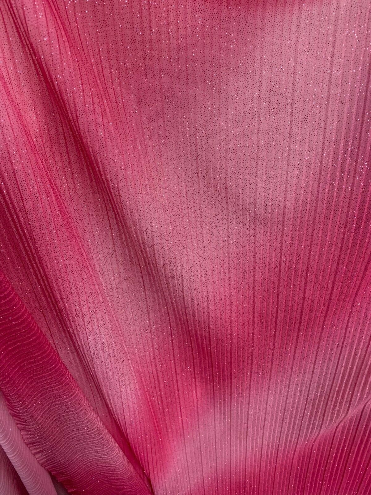 PINK Pleated Sparkle Polyester Stretch Fabric (60 in.) Sold By The Yard